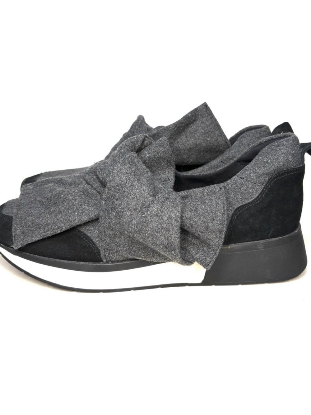 Jslides. Gray Bow-Accent Slip-On Women’s Sneakers